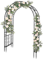 59" x 23" x 84" Metal Garden Arbor Arch, Double Layer Arc Top for Climbing Plants, Wedding & Patio, Black in