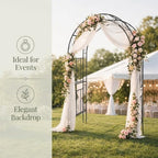 59" x 23" x 84" Metal Garden Arbor Arch, Double Layer Arc Top for Climbing Plants, Wedding & Patio, Black in, alternate view