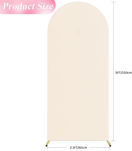5FT Arch Backdrop Cover Beige Arch Covers Stretchy Backdrop, alternate view 3