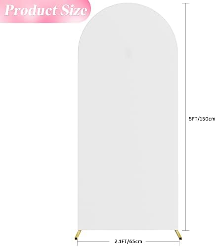 5FT Arch Backdrop Cover White Arch Covers Stretchy Backdrop, alternate view 3