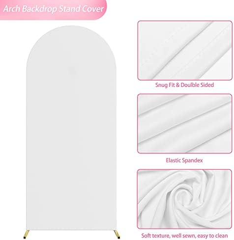 5FT Arch Backdrop Cover White Arch Covers Stretchy Backdrop, alternate view 4
