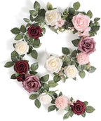 5FT Artificial Rose Flower Burgundy Fake Floral Garland for Wedding Ceremony Backdrop Arch Flowers Table