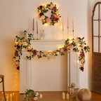 5FT Artificial Rose Flower Burgundy Fake Floral Garland for Wedding Ceremony Backdrop Arch Flowers Table, alternate view 4