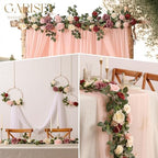 5FT Artificial Rose Flower Burgundy Fake Floral Garland for Wedding Ceremony Backdrop Arch Flowers Table, alternate view 5