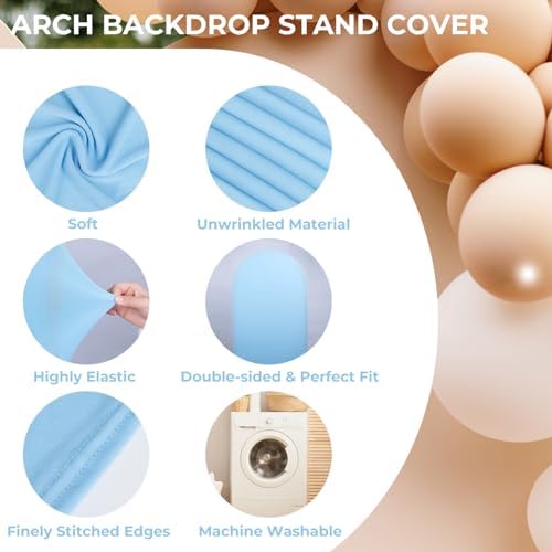 5Ft Baby Blue Wedding Arch Backdrop Cover for Party Deco in 5 FT in Baby Blue, alternate view 3