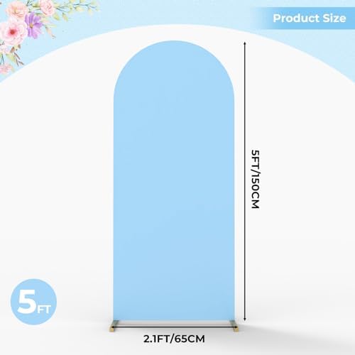 5Ft Baby Blue Wedding Arch Backdrop Cover for Party Deco in 5 FT in Baby Blue, alternate view 4