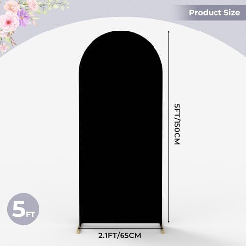 5Ft Black Wedding Arch Backdrop Cover for Party Deco in 5 FT in Black, alternate view 3