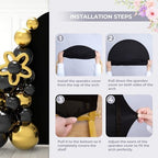 5Ft Black Wedding Arch Backdrop Cover for Party Deco in 5 FT in Black, alternate view 6