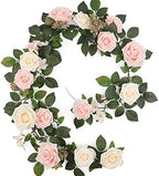 5FT Blush Cream Pink Artificial Rose Garland for Wedding Arch Table in 1 in Blush Cream, alternate view 3