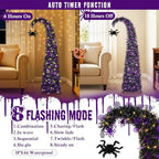 5FT Curved Halloween Pop Up Christmas Tree with Spider Pendant and Lights, alternate view 4