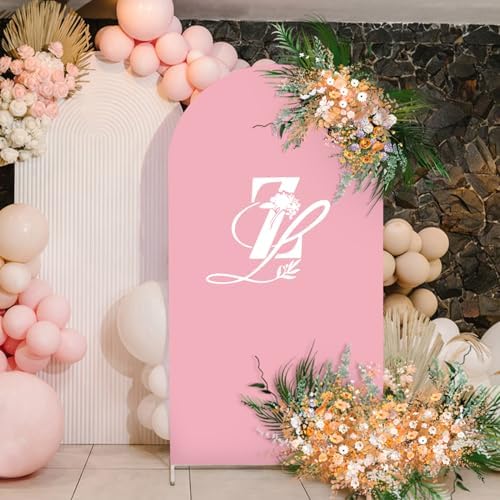 5Ft Dusty Pink Wedding Arch Backdrop Cover for Party Deco in 5 FT in Dusty Pink, alternate view 4