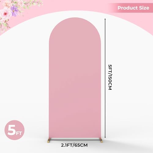 5Ft Dusty Pink Wedding Arch Backdrop Cover for Party Deco in 5 FT in Dusty Pink, alternate view 6