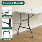 5FT Folding Table, Fold-in-Half Utility Tables with Handle, alternate view 4