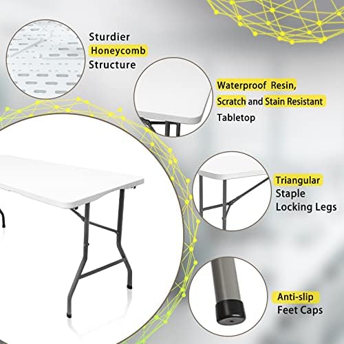 5FT Folding Table, Versatile Foldable Table, Portable, alternate view 6