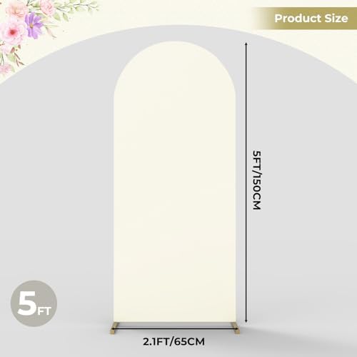 5Ft Ivory Wedding Arch Backdrop Cover for Party Deco in 5 FT in Ivory, alternate view 4