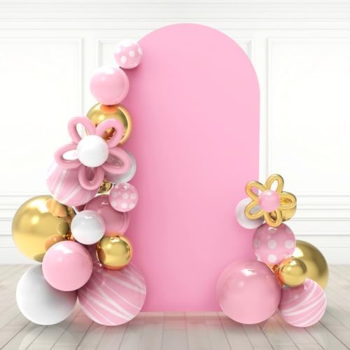 5Ft Pink Wedding Arch Backdrop Cover for Party Deco in 5 FT in Light Pink