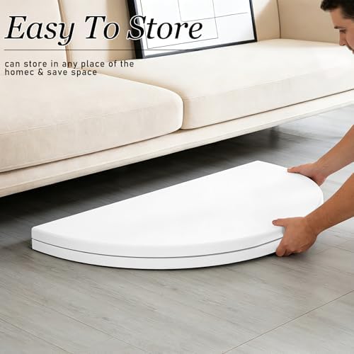 5FT Round Folding Table White Fold-in-Half with Carrying Handle Portable Plastic Table for Outdoor or Indoor, alternate view