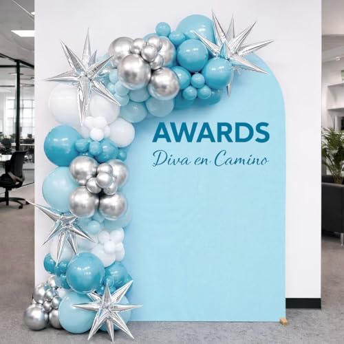 5FT Round Top Spandex Arch Cover - Elastic Wedding Arch Stand & Backdrop Cover for Baby Shower, Birthday, Bridal