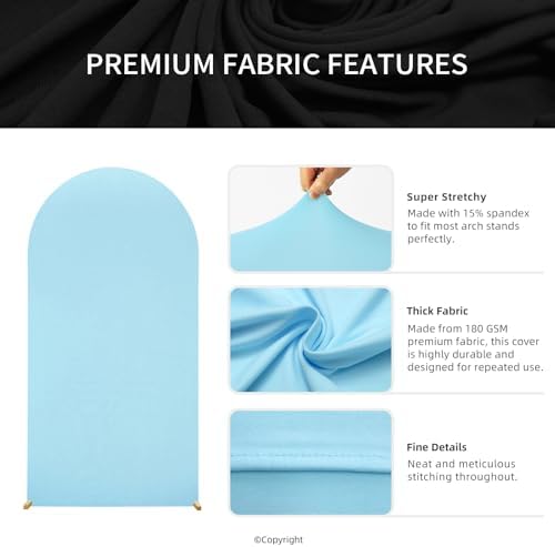 5FT Round Top Spandex Arch Cover - Elastic Wedding Arch Stand & Backdrop Cover for Baby Shower, Birthday, Bridal, alternate