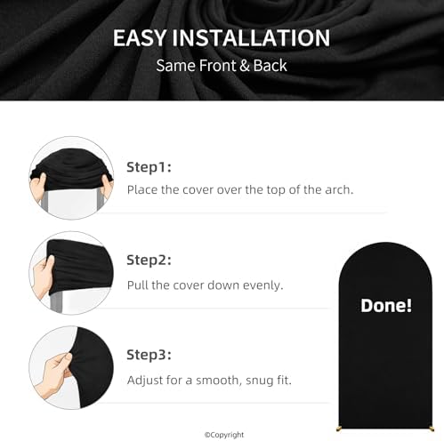 5FT Round Top Spandex Arch Cover - Elastic Wedding Arch Stand & Backdrop Cover for Baby Shower, Birthday, Bridal, alternate
