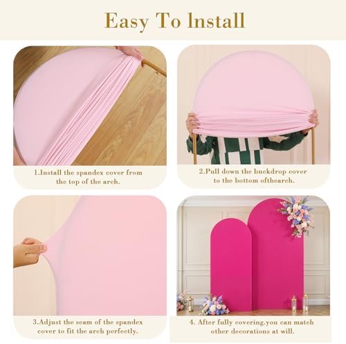5FT Wedding Arch Backdrop Cover, Stretchy Arch Covers Round Top Chiara Backdrop Cover for Wedding Birthday Party, alternate