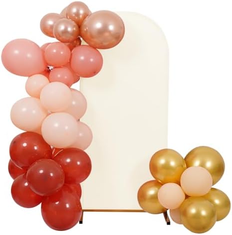 5FT Wedding Arch Cover, Beige Arch Backdrop Cover Stretchy Spandex Backdrop Stand Covers for Birthday Party