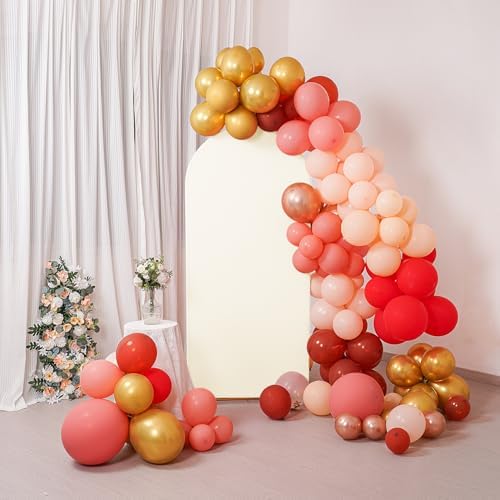 5FT Wedding Arch Cover, Beige Arch Backdrop Cover Stretchy Spandex Backdrop Stand Covers for Birthday Party, alternate view 4