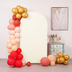 5FT Wedding Arch Cover, Beige Arch Backdrop Cover Stretchy Spandex Backdrop Stand Covers for Birthday Party, alternate view 5
