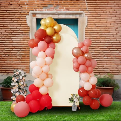 5FT Wedding Arch Cover, Beige Arch Backdrop Cover Stretchy Spandex Backdrop Stand Covers for Birthday Party, alternate view 6