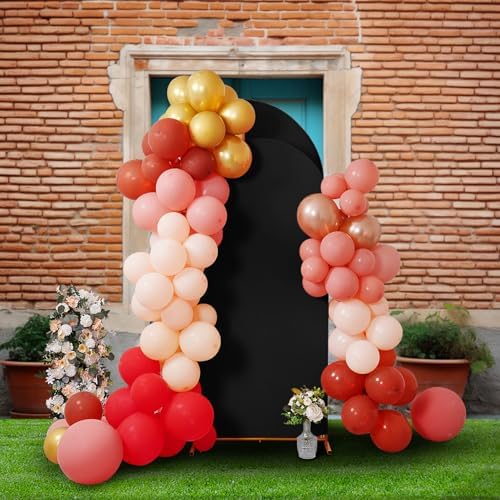 5FT Wedding Arch Cover, Black Arch Backdrop Cover Stretchy Spandex Backdrop Stand Covers for Birthday Party, alternate view 6