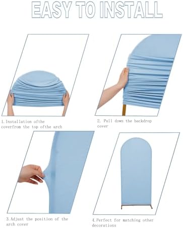 5FT Wedding Arch Cover, Bluemist Arch Backdrop Cover Stretchy Spandex Backdrop Stand Covers for Birthday Party, alternate