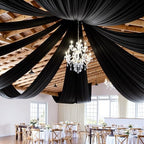 5FT x 50FT Black Ceiling Drapes for Halloween Party Decor in 60"W x 600"L (Pack of 1) in Black, alternate view 4