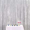 5FT x 7FT Silver Sequin Photography Backdrop Curtain for Party Decoration, Silver in 5x7 ft in Silver
