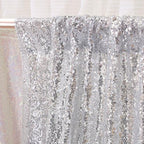 5FT x 7FT Silver Sequin Photography Backdrop Curtain for Party Decoration, Silver in 5x7 ft in Silver, alternate view 5