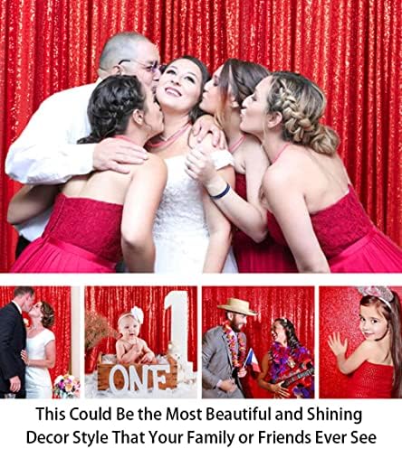 5FTx7FT Red Sequin Backdrop Curtain, alternate view 5