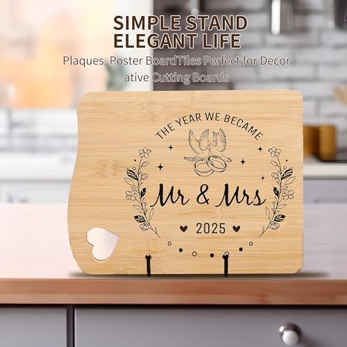 5PACK 10 Inch Square Black Metal Display Stands Plate Holder Display Stands for Picture, Decorative Plate, Book, alternate