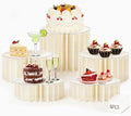 5Pack Buffet Risers Display Stands Foldable Food Risers for Buffet Table Tall Cake Cupcake Stands Cardboard