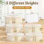 5Pack Buffet Risers Display Stands Foldable Food Risers for Buffet Table Tall Cake Cupcake Stands Cardboard, alternate view 2
