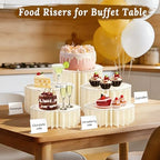 5Pack Buffet Risers Display Stands Foldable Food Risers for Buffet Table Tall Cake Cupcake Stands Cardboard, alternate view 4