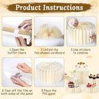 5Pack Buffet Risers Display Stands Foldable Food Risers for Buffet Table Tall Cake Cupcake Stands Cardboard, alternate view 5