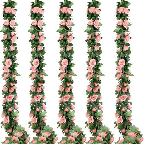 5pack Flower Garland Artificial Fake Rose Garland Vine Artificial Flowers for Decoration Floral Garlands