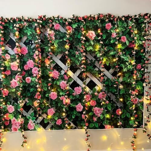 5pack Flower Garland Artificial Fake Rose Garland Vine Artificial Flowers for Decoration Floral Garlands, alternate view 7