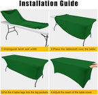 5Pack Spandex Table Cloth 6FT, Elastic Fitted EmeraldGreen Tablecloth in Emerald Green, alternate view 5