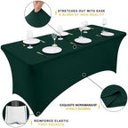 5Pack Spandex Table Cloth 6FT, Elastic Fitted Hunter Green Tablecloth in Hunter Green, alternate view 2