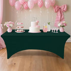 5Pack Spandex Table Cloth 6FT, Elastic Fitted Hunter Green Tablecloth in Hunter Green, alternate view 6