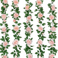 5Pcs 34FT Flower Garland Pink Artificial Rose Vine Wedding Home Decor