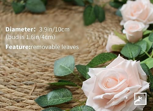 5Pcs 34FT Flower Garland Pink Artificial Rose Vine Wedding Home Decor, alternate view 4