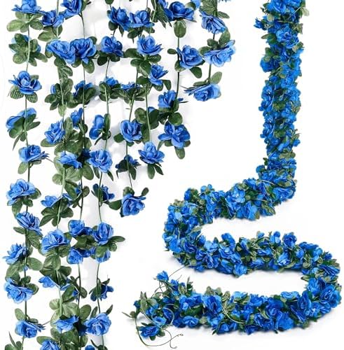 5Pcs 41FT Deep Blue Flower Garland for Backdrop and Wedding Arch