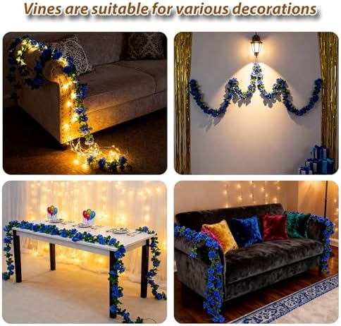 5Pcs 41FT Deep Blue Flower Garland for Backdrop and Wedding Arch, alternate view 5