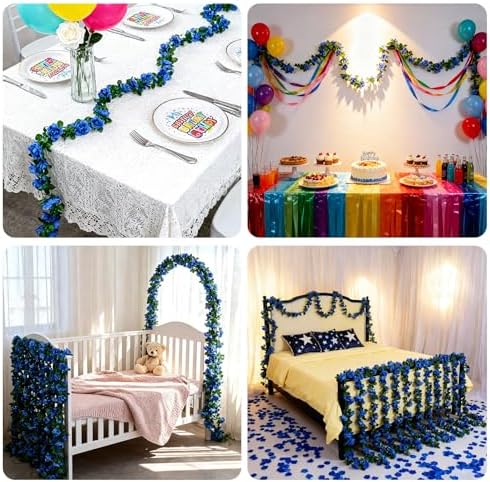 5Pcs 41FT Deep Blue Flower Garland for Backdrop and Wedding Arch, alternate view 6